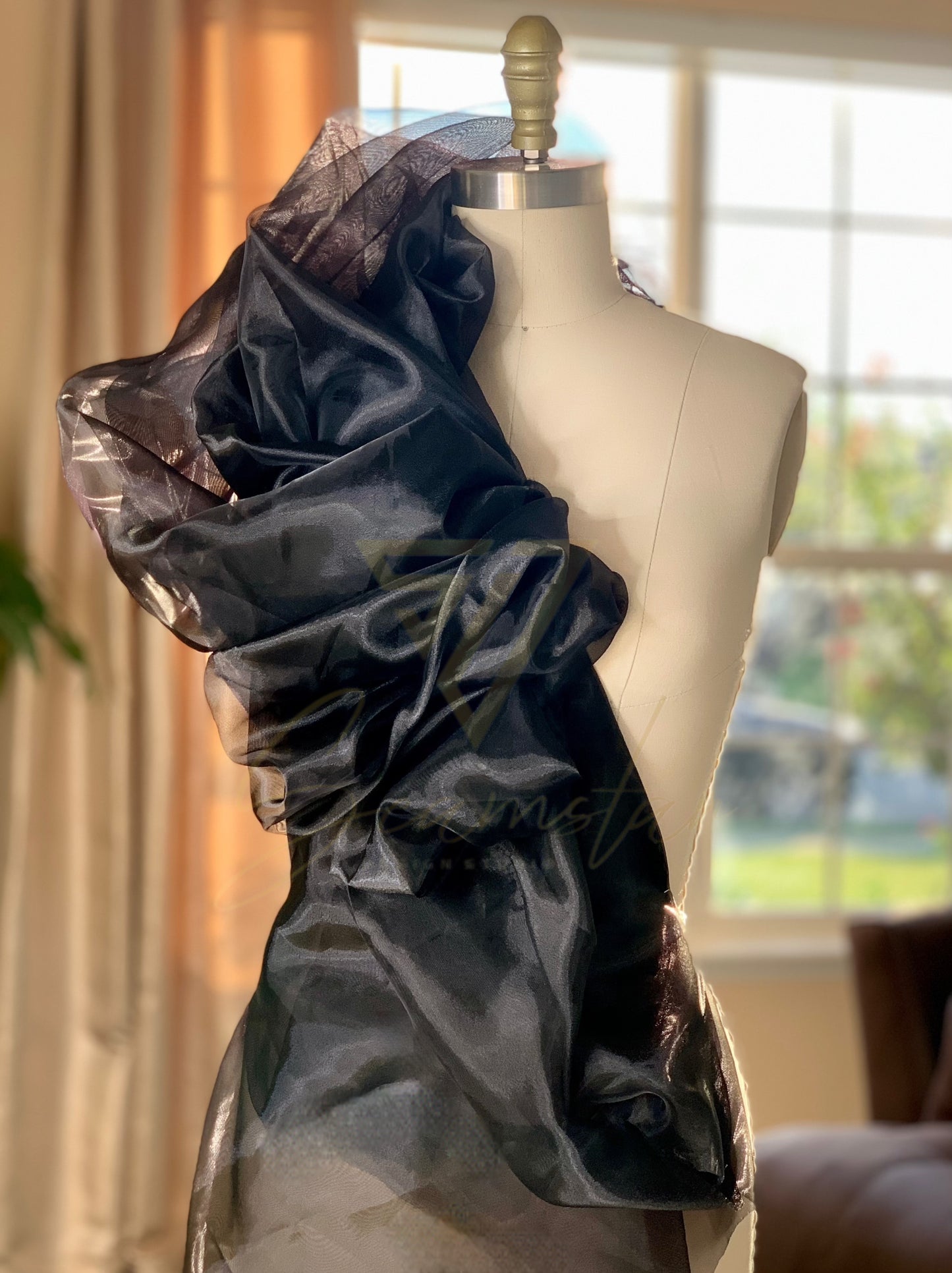 Organza Fabric By The Yard - Black