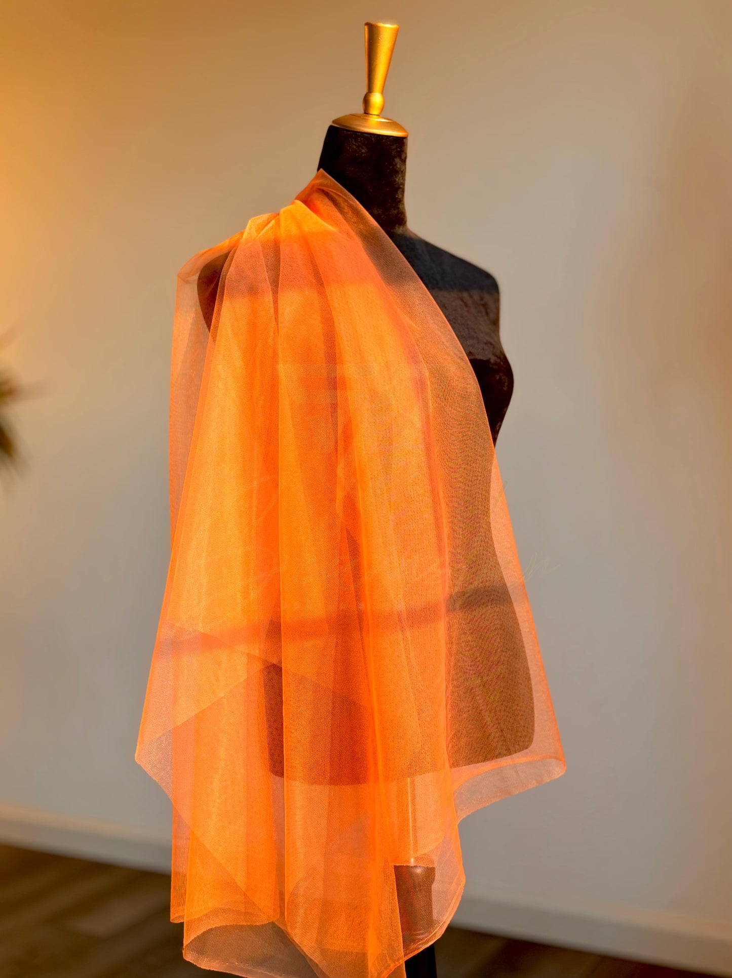 Nylon Tulle Fabric By The Yard - Orange