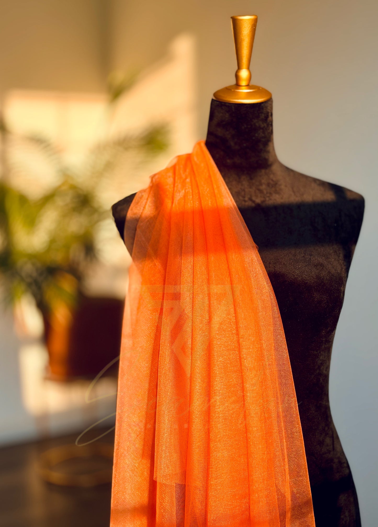 Nylon Tulle Fabric By The Yard - Orange