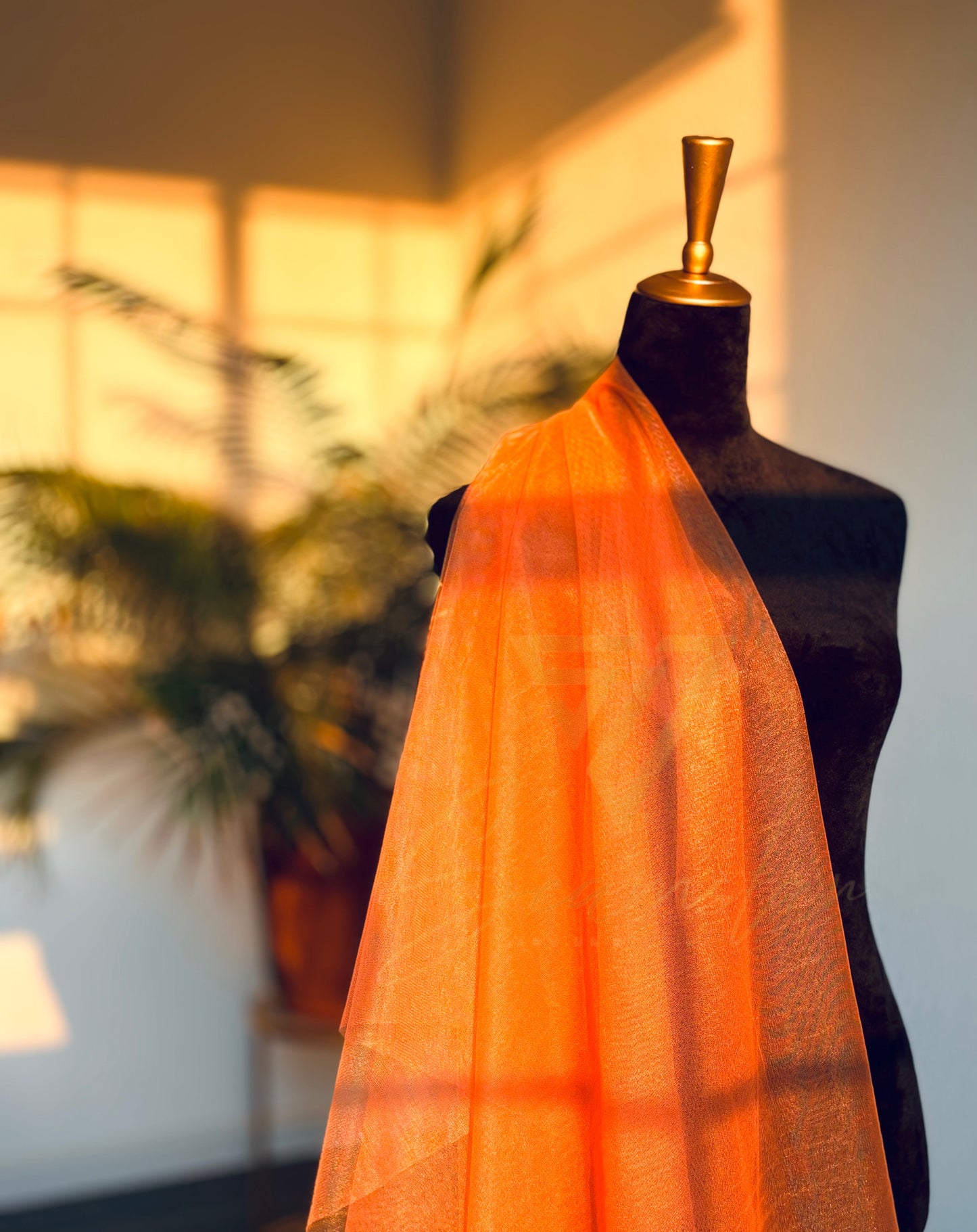 Nylon Tulle Fabric By The Yard - Orange