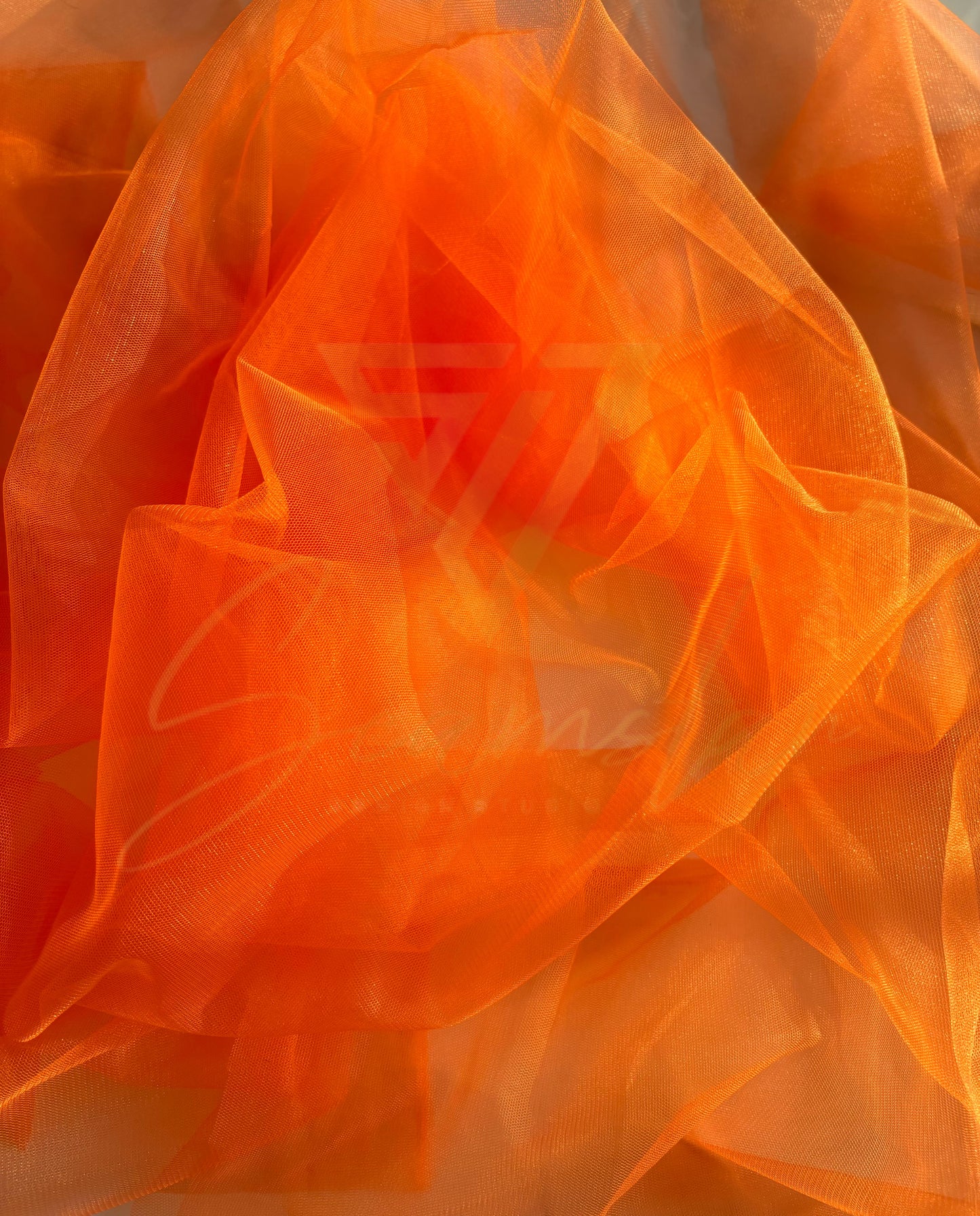 Nylon Tulle Fabric By The Yard - Orange