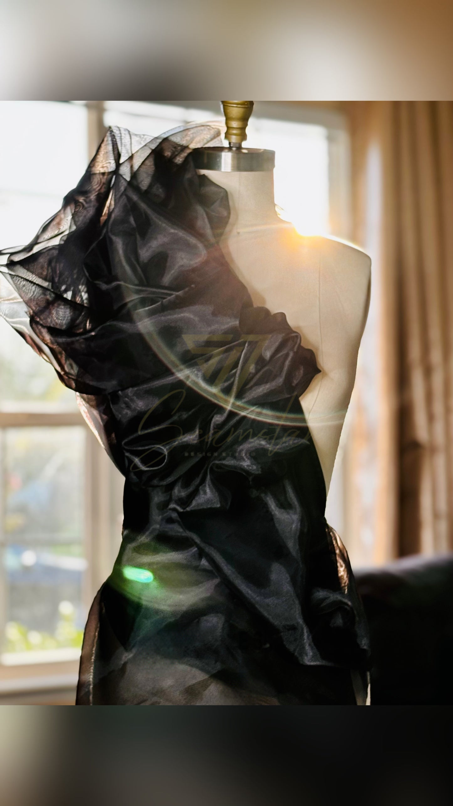 Organza Fabric By The Yard - Black