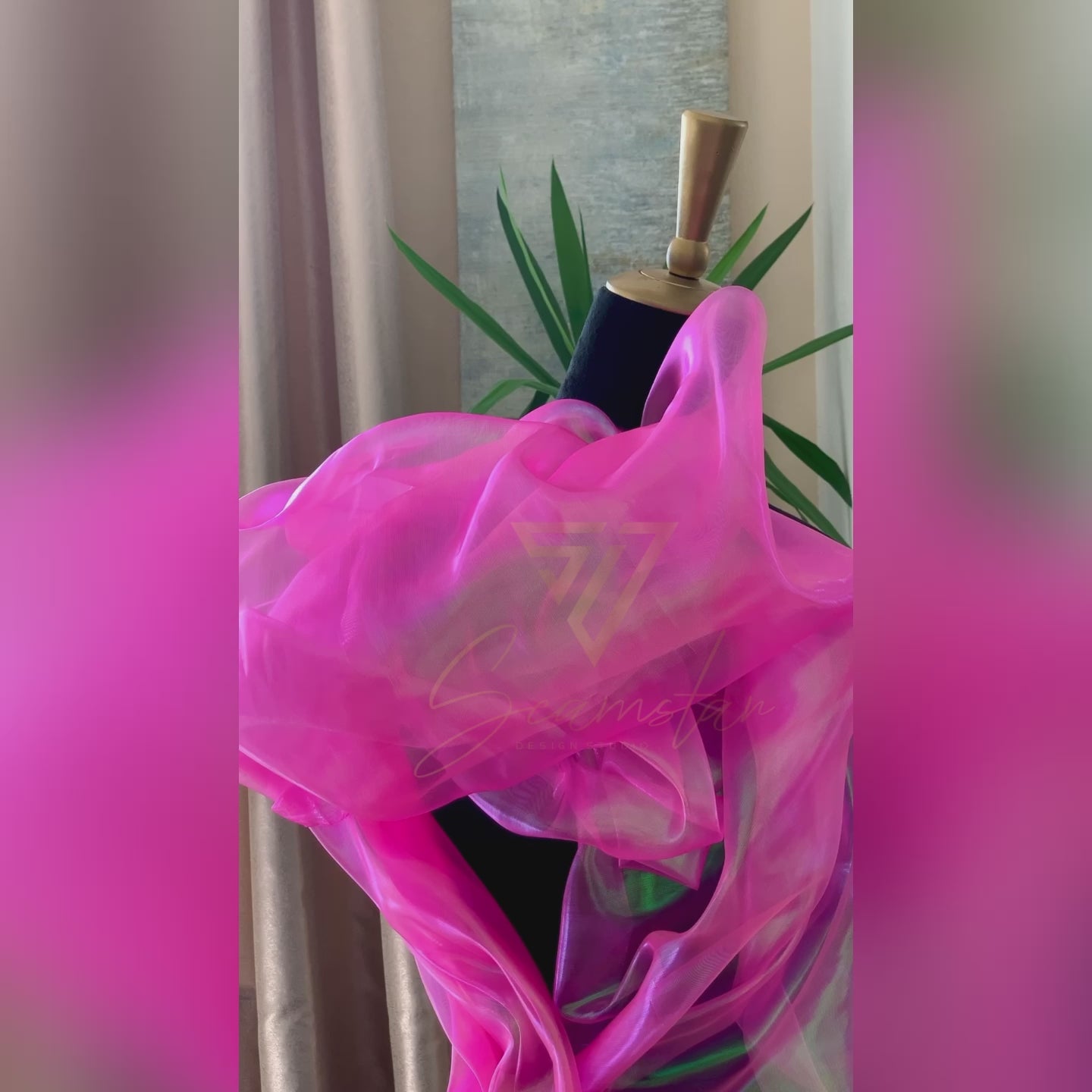 Bring vibrant energy and a touch of glamour to your next creative project with this eye-catching iridescent Organza fabric. Make a striking impression by creating dazzling garments, statement decorations, or unique craft items.