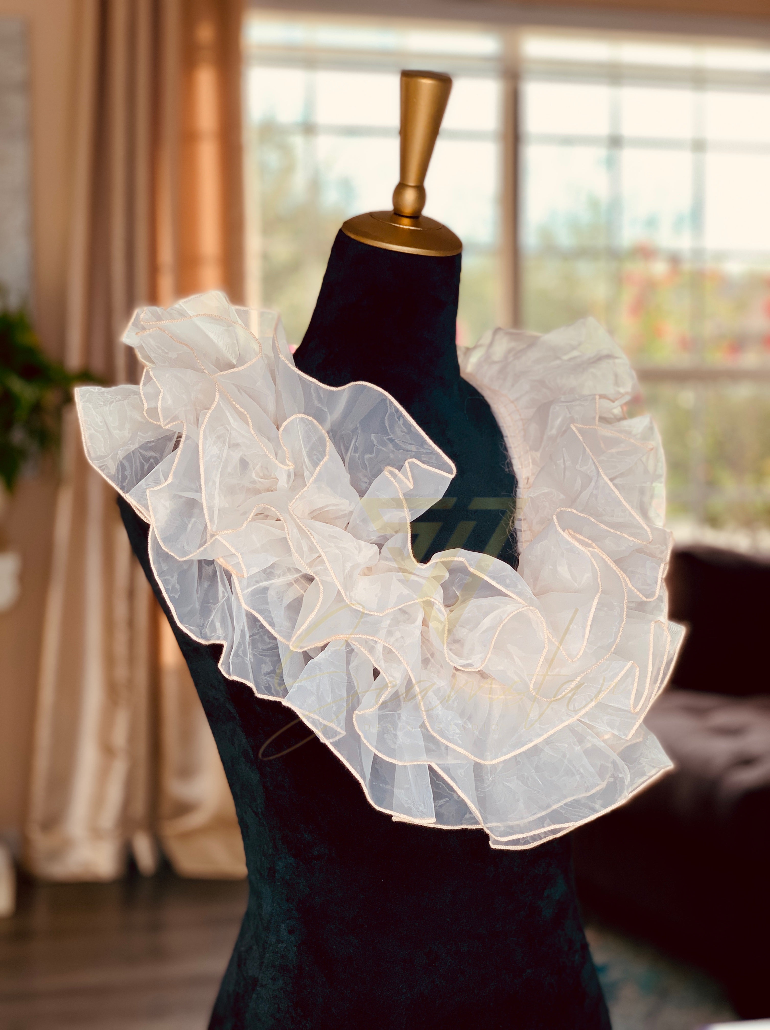 Pleated Ruffled Organza Lace Trim By The Yard - Peach – Seamstar Design ...
